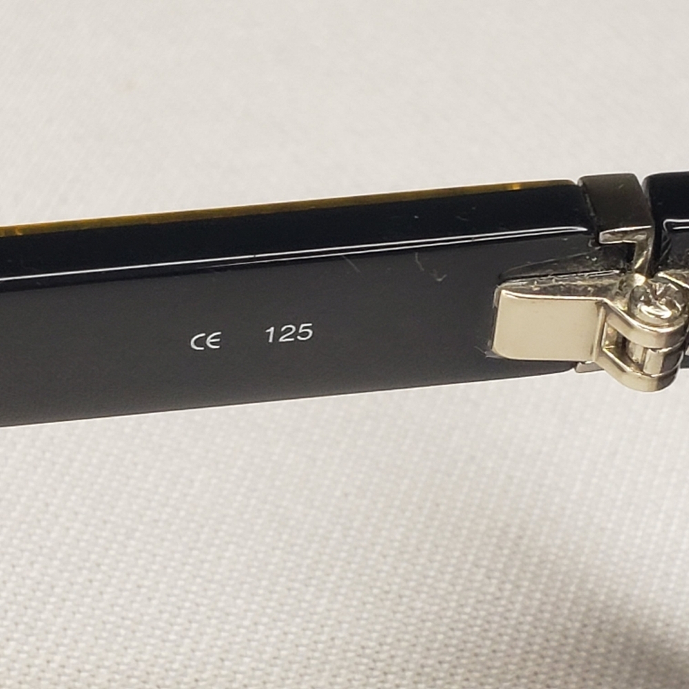 Coach Eyeglasses Frames Only S3012 Cold Insert 57-16-125 Black Gold Sparkles - Picture 10 of 12